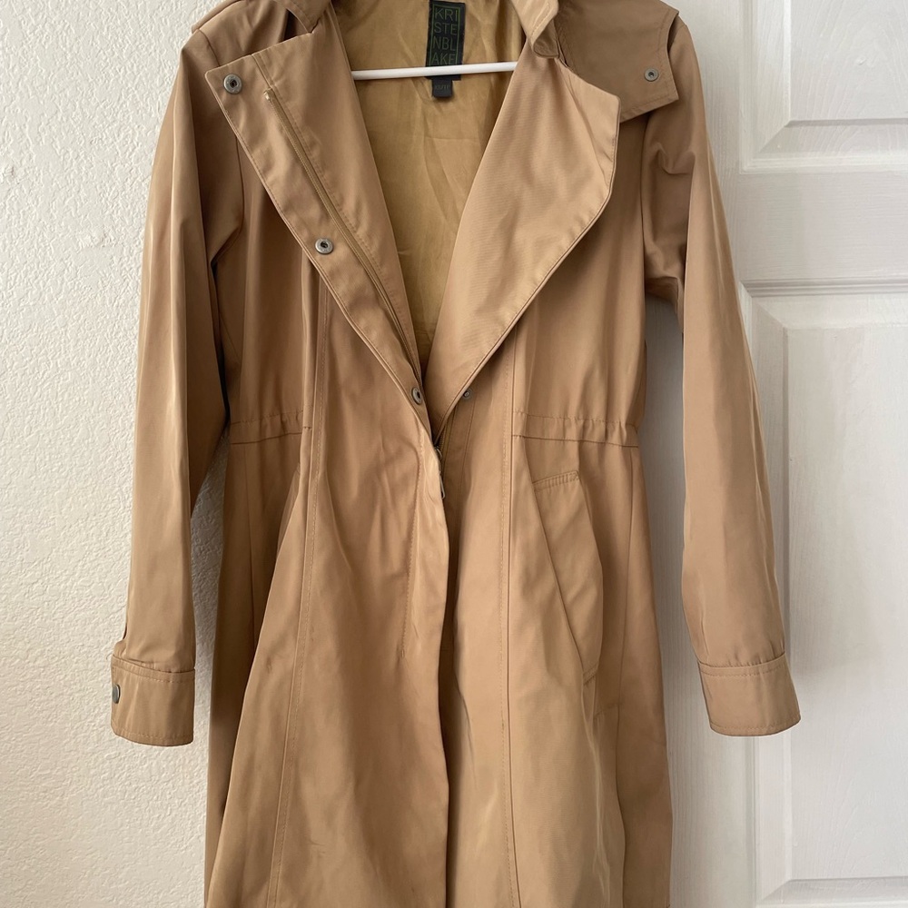 Kristen Blake Camel Tan Trench Coat with Snap Front